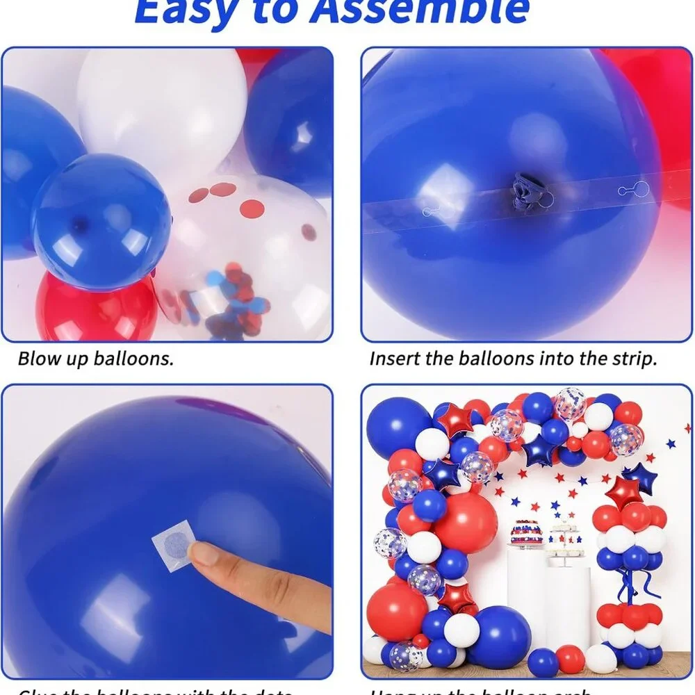 Red White and Blue Balloon Garland Arch Kit - NWOT